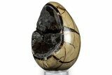 Septarian Dragon Egg Geode - Sparkly Black Crystals #348451-1